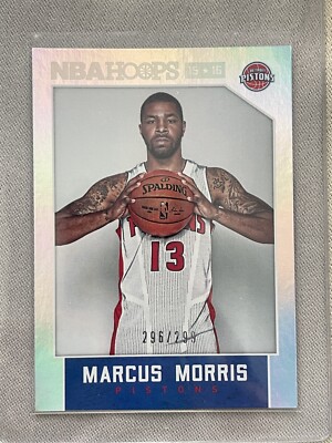2015-16 Panini NBA Hoops Silver Parallel Marcus Morris Detroit Pistons /299