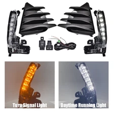 Double Color Fog Lights Lamp DRL Turn Signal For 2017-2019 Toyota Corolla SE XSE