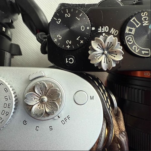 Sakura Shutter Release Button Hot Shoe Cover 925 Silver For Fujilm Leica Camera - Picture 4 of 22