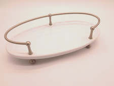 Ginger Circa Single Wall Tray / Porcelain  Satin Nickel-No hanging hardware