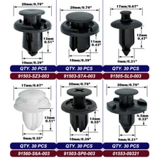 180x Trim Panel Clip Bumper Fender Fastener Push Rivet For Honda Accord Civic