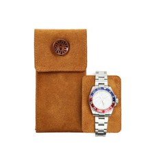 Cow Suede Leather Watch Box Storage Pouch Portable Jewelry Wrist Watch Case Bag