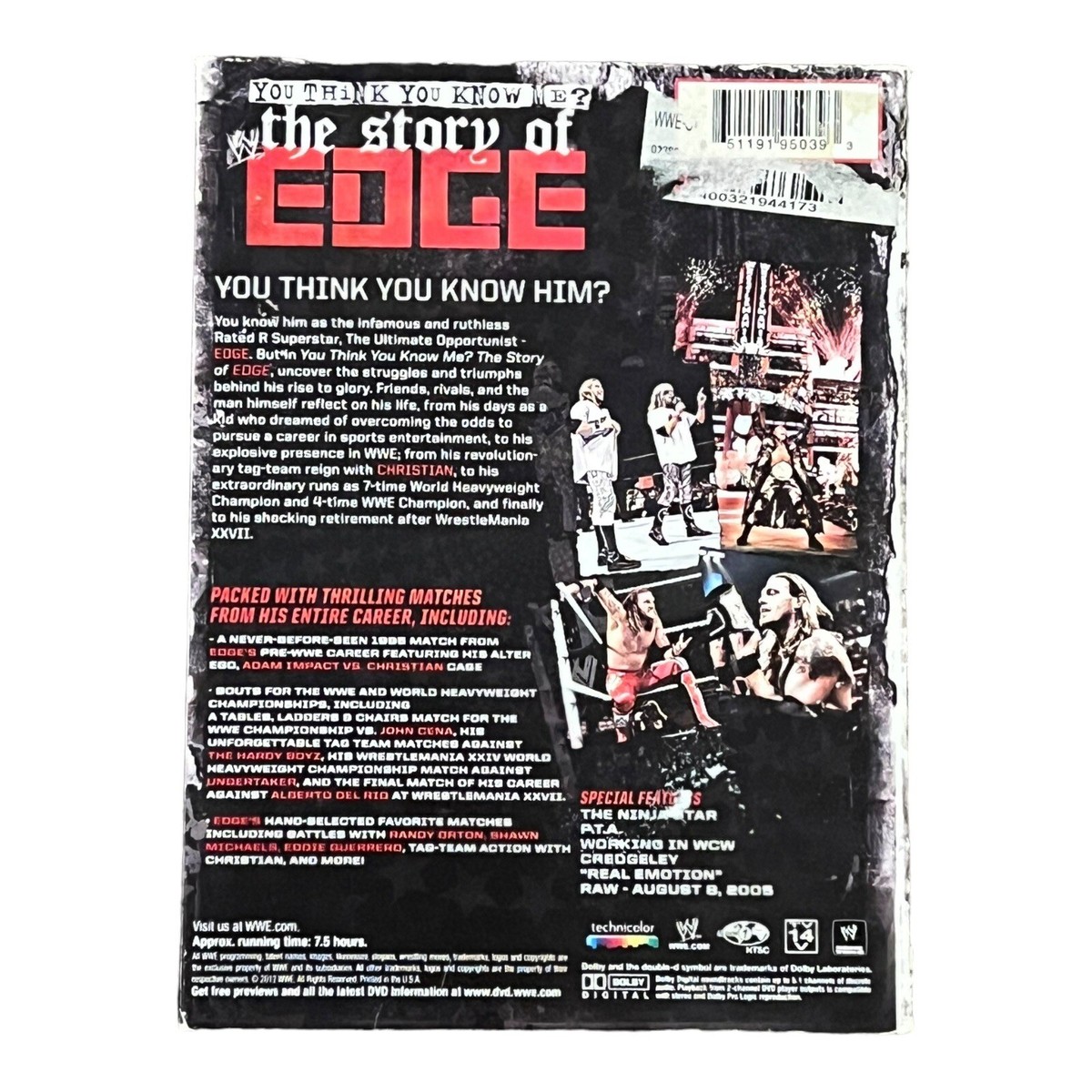 WWE: You Think You Know Me - The Story of Edge (DVD, 2012, 3-Disc