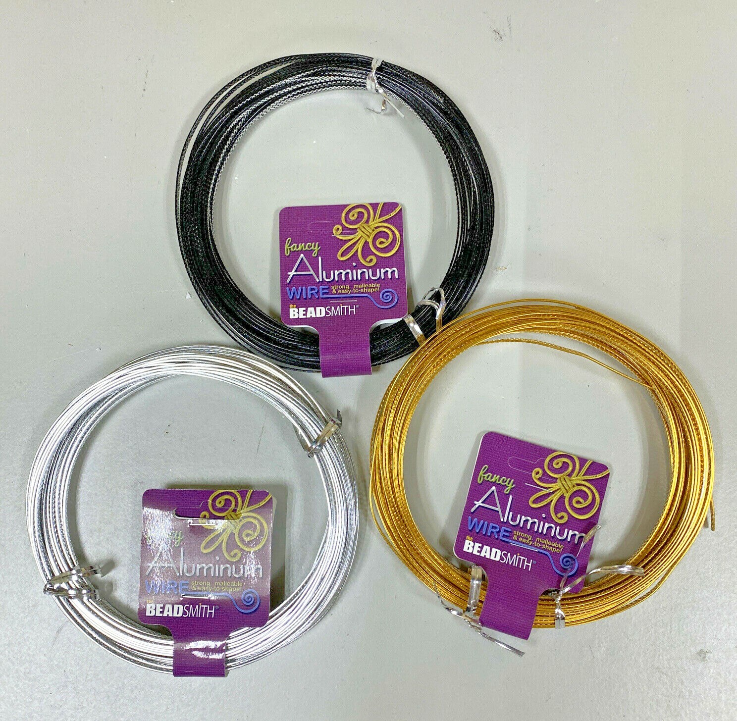 Beadsmith Fancy Aluminum Craft Wire 12 Meter 1 x 3mm - Assorted Colors ...