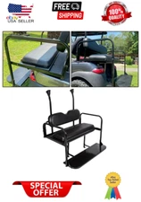 For Club Car Precedent Golf Cart Flip Folding Rear Back Seat Kit - Black Cushion
