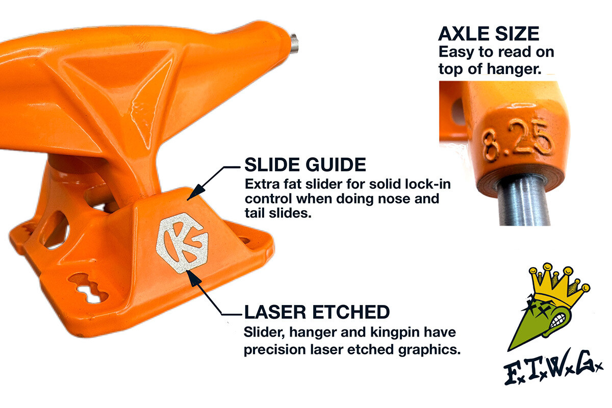 Grind King LOCKER 8.0 8.25 8.5 8.75 9.25 9.5 Orange Skateboard