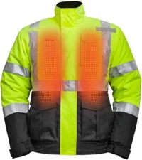 Fieldsheer Men's Hi-Vis Heated Reflective Jacket, Multi-Zone Heating, Small