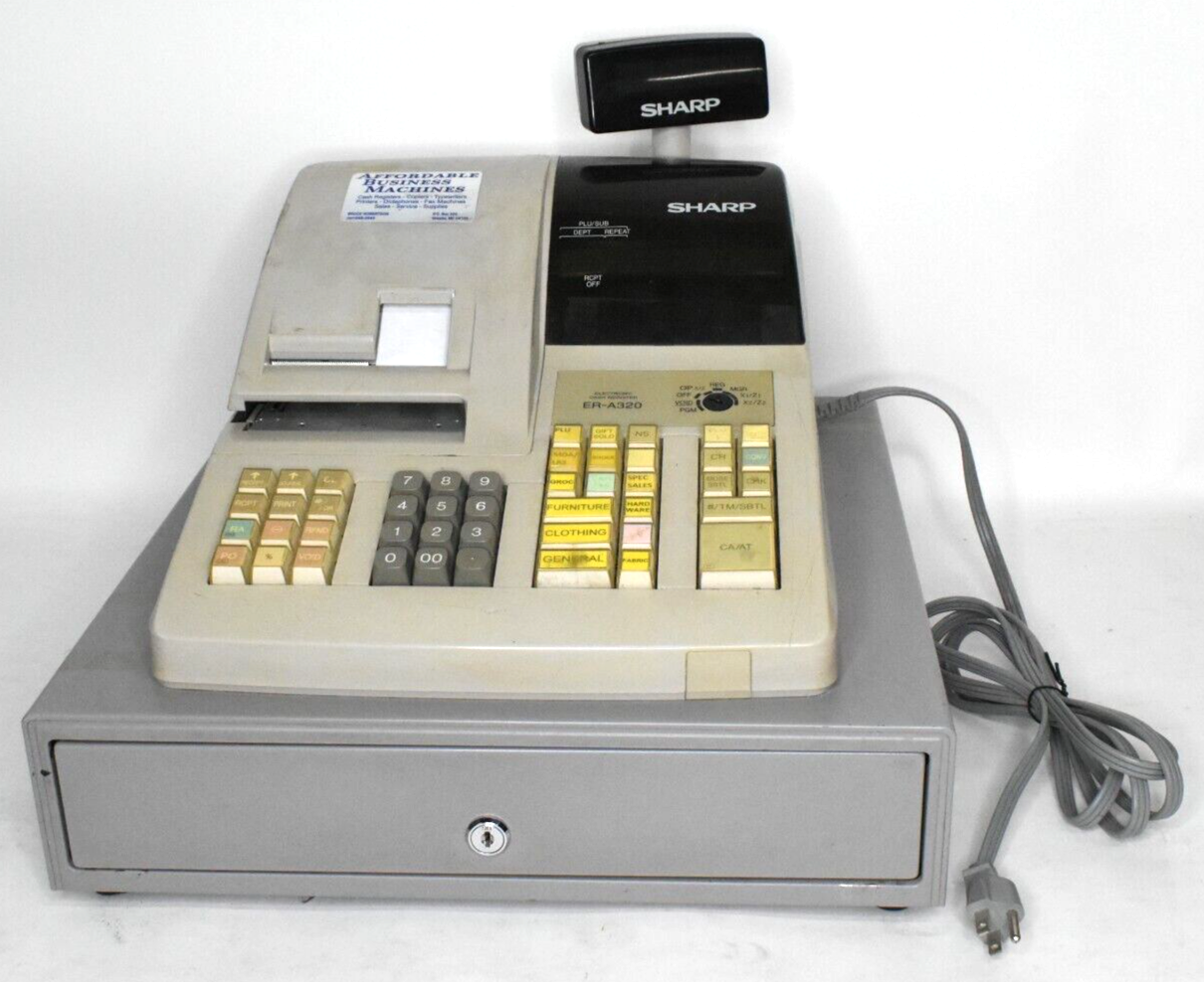 Sharp Electronic Cash Register ERA320 No Keys For Parts Only eBay