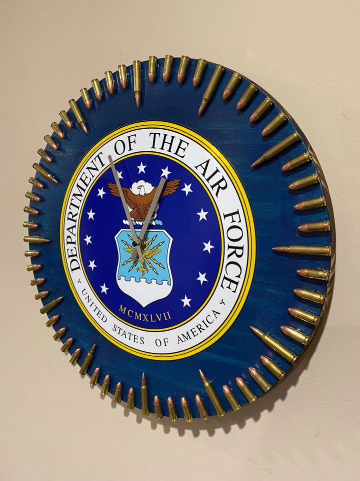18” U.S. Air Force Bullet Clock - 5.56 NATO hrs / 9mm Mins - Image 3 of 4