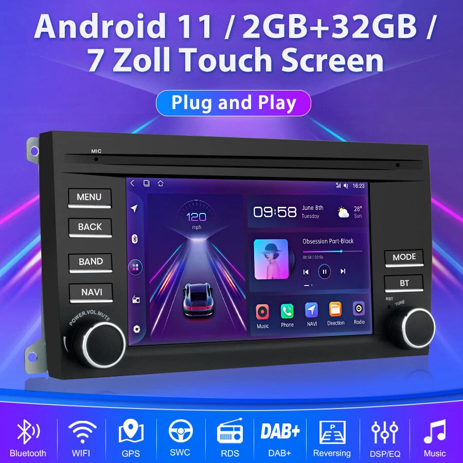 Android 11 2+32GB Car Radio For Cayenne 1 2002-2010 Blutooth 2+32G DAB WIFI GPS - Photo 2/4