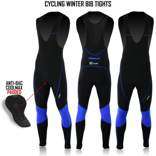 Mens Cycling Bib Tights Winter thermal Gel Padded Leggings Cycling Trousers - Picture 1 of 1