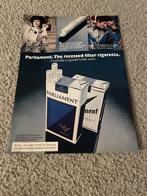 Vintage 1974 PARLIAMENT FILTER CIGARETTES 100's Print Ad 1970s