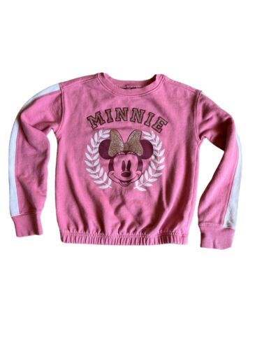 Girls Minnie Mouse Sweatshirt Disney Designs  - Girls Med Size 7 Color Pink - Picture 1 of 6