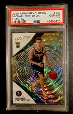 2018-19 Panini Revolution #133 Michael Porter Jr. Fractal SP RC Rookie  PSA 10