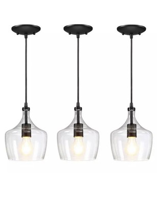 Hukoro 3-Pack 1-Light Dark Bronze Mini Pendant Light