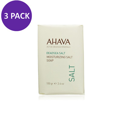 AHAVA Dead Sea Salt Moisturizing Salt Soap, 3.4oz (3 PACK)