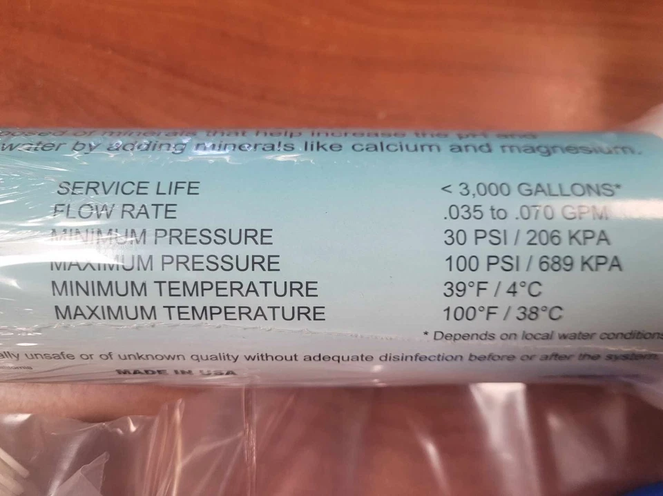 Watts 105377 Alkaline Replacement Water Filter w- 1/4" Quick Connects NEW! - Image 4 of 4