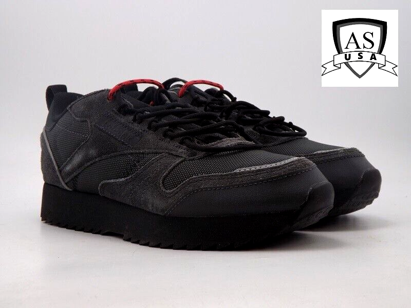 Reebok Classic Leather Ripple Trail Mens Size Black Suede Shoes EG8708  NEW