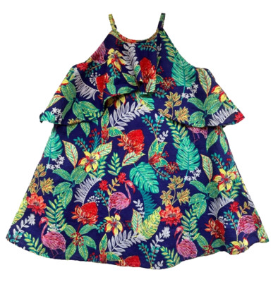 NWOT Janie & Jack ''Summer Tropics'' Lined Floral Ruffled Summer Dress, 5