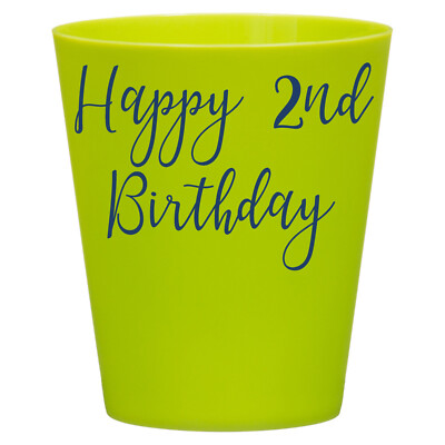 Happy 2nd Birthday - Vinyl Aufkleber Sticker Label für Gläser, Tassen, Flasche, Geschenk.