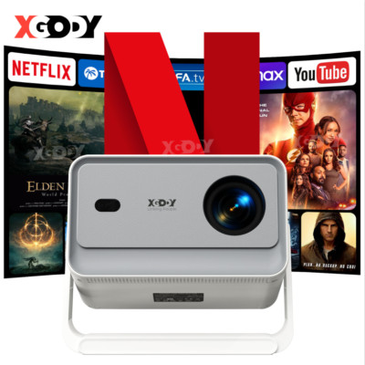 XGODY 4K Mini Beamer HD 5G WiFi Projektor Heimkino Multimediaplayer mit Leinwand