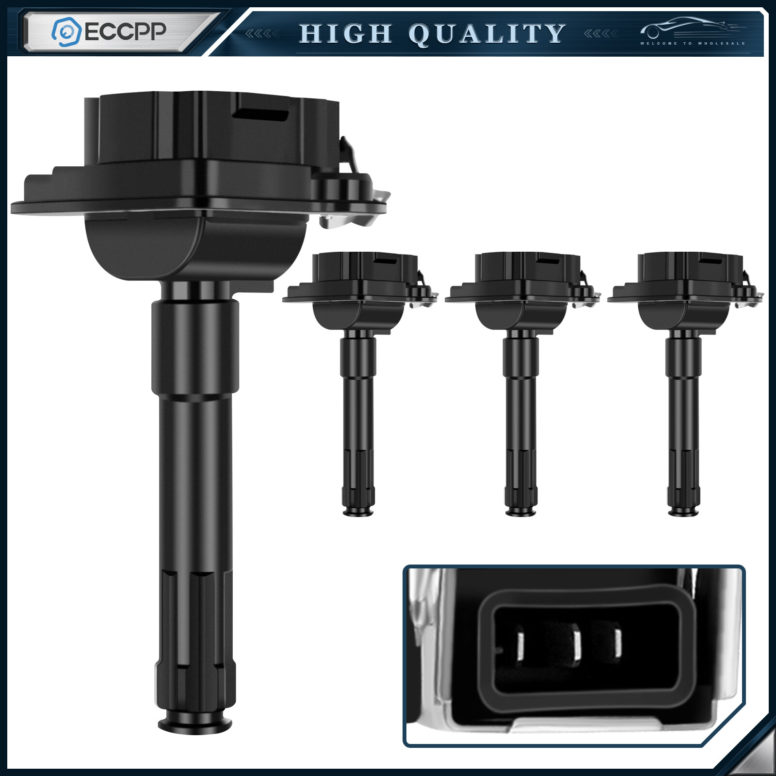 ECCPP 4 Ignition Coils For 1997-2000 Audi A4 Quattro 2004-2005 VW Golf 1.8L L4