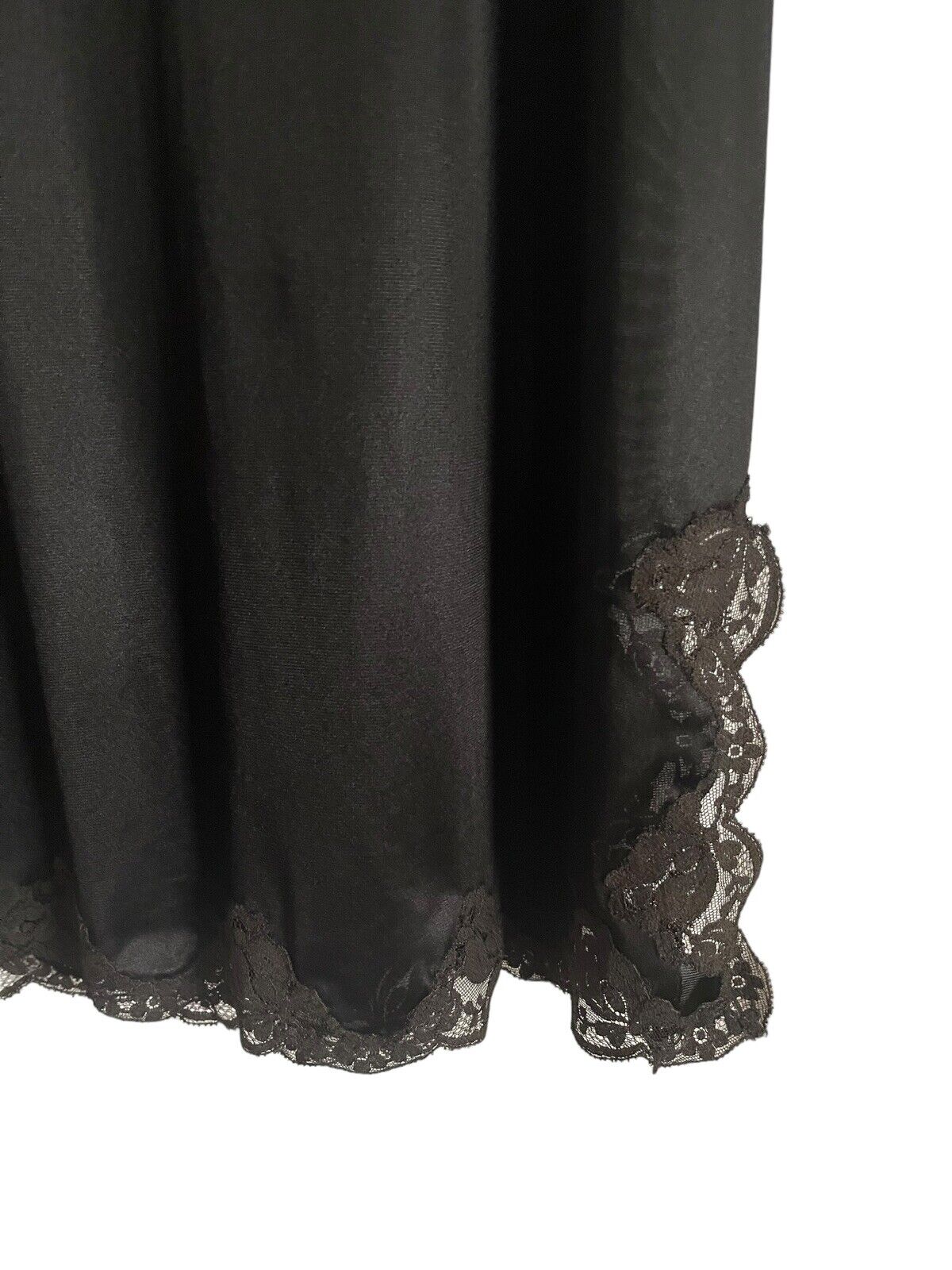 VTG Kayser Nylon Black Lace Slip Long Half Slip  … - image 6