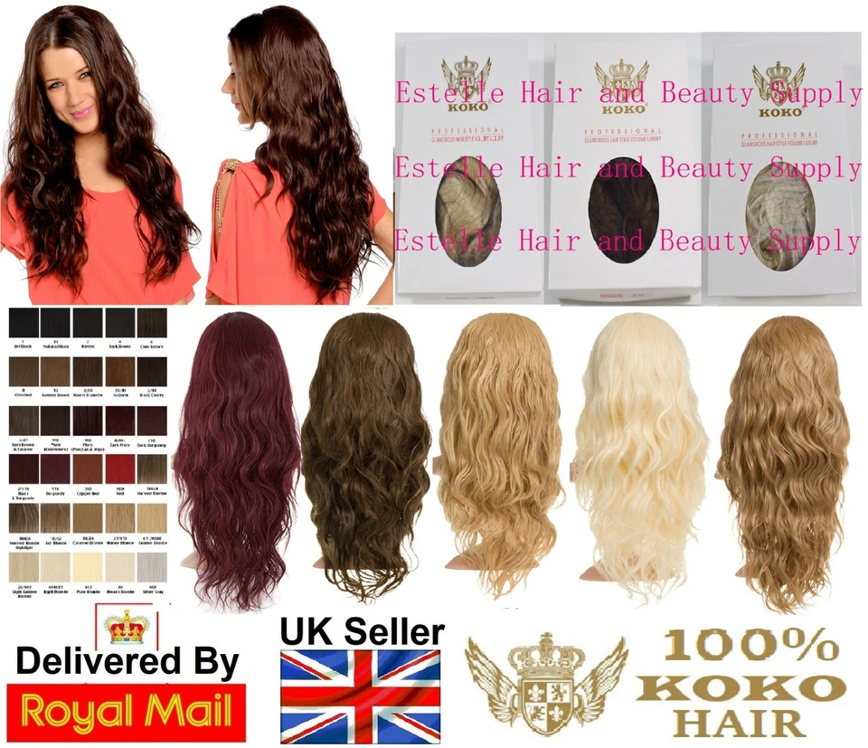 KOKO Grace Long Beach Wave Hair 3/4 Half Head Wig Wavy Hairpiece Various Colours