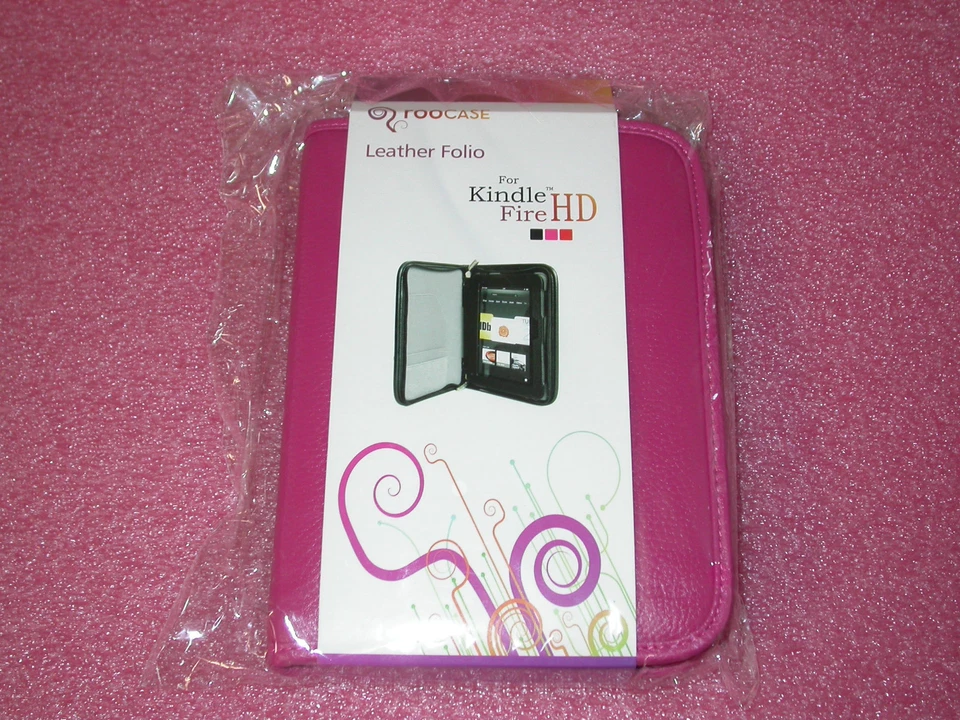 rooCASE for Amazon Kindle Fire HD 7" 2012 Executive Leather Case Magenta Lot C10 - Image 2 of 4