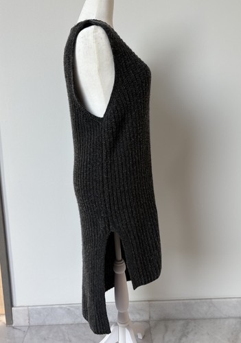 BCBG Maxzaria Simonette Gray Plunge V Neck High Low Tunic Sweater Tank Size M - Picture 5 of 12