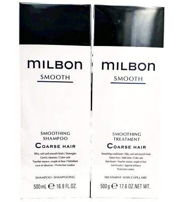 Milbon SMOOTH Coarse Hair Shampoo 500mL + Treatment 500g Set From