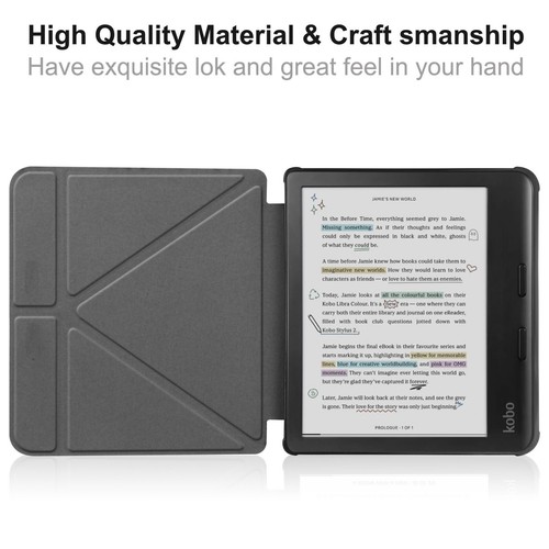 Ultra Slim Leather Transformer Stand Auto Smart Case Cover For KOBO Libra Colour - Picture 105 of 142