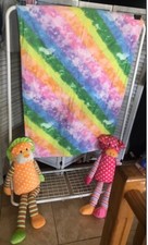 Toddler colorful patchwork reversible quilt  2 giant plush