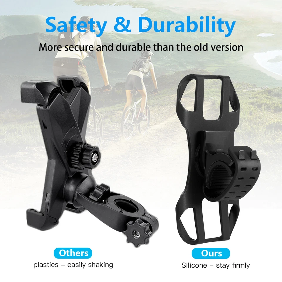 Cell Phone Silicone Mount Holder GPS Motorcycle MTB Bike Bicycle 360 Rotation - Image 3 of 4