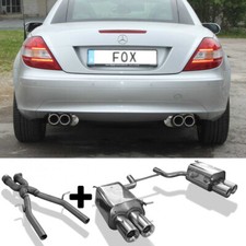 FOX Duplex Komplettanlage ab Kat. Mercedes SLK Typ R171 re li je 2x90mm Bj 04-11