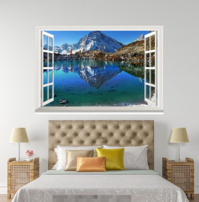 3D Snow Hill Shadow 1104 Open Windows WallPaper Murals Wall Print AJ Jenny