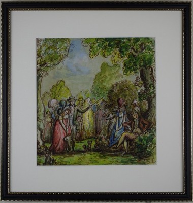 The Garden Party. Original illustration by listed artist Harold Hope Read