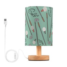 Golf Green Sport LED Table Lamp USB Port Night Light Bedroom Nightstand Dorm