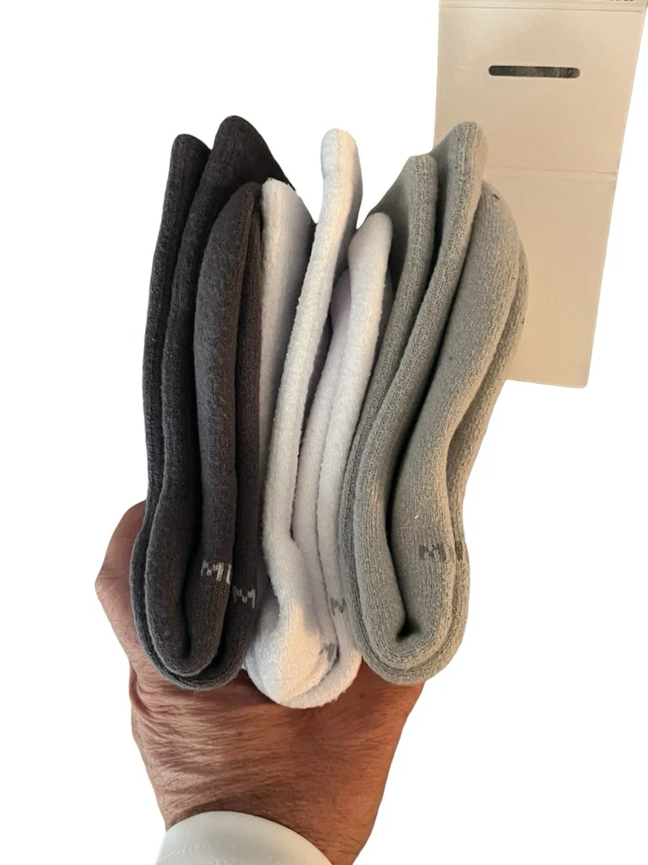 Adidas Súper Suave Cómodo Gris Blanco Beige 3 Pares Calcetines Medianos W 5-10 M 5-8 Foto 3 de 4