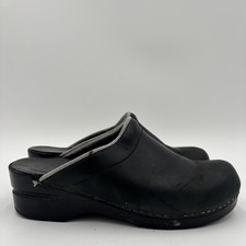 Dansko Sonja Black Leather Clogs EU 39 Size 8.5/9 Slip On Womens Shoes