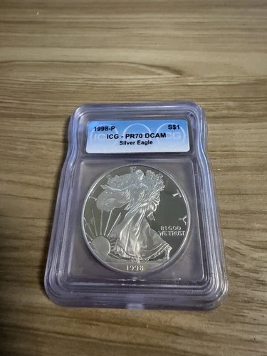 1998-P Proof American Silver Eagle ICG PR70 DCAM
