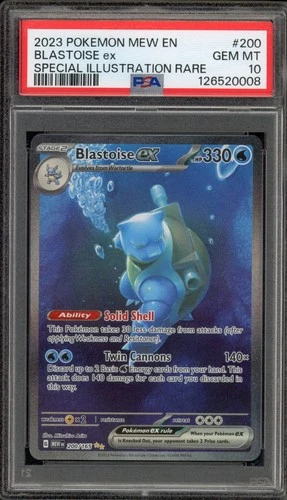Pokemon Blastoise ex 151 MEW EN Special Illustration Rare #200 PSA 10 Gem Mint