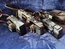 Pocket 35mm Camera Lot-Pentax, Olympus, Ricoh-For Parts Or Repair