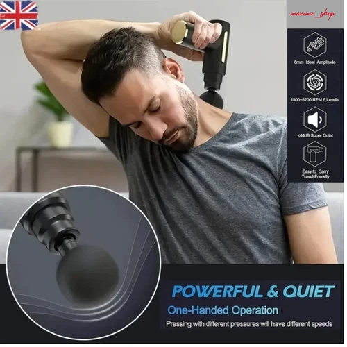 Massage Gun Deep Tissue, Muscle Percussion Massager For Shoulder Back Neck Body - Picture 15 of 24