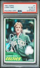 Larry Bird 1981 Topps Signed Basketball Card #4 PSA 6 Auto 9 Cert #127878047