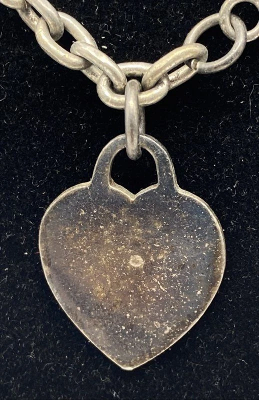 Collar de plata de ley con dije de corazón 33,2 g Foto 3 de 4