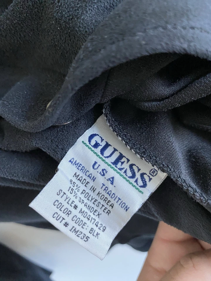 Vintage Guess Jeans Black Button Up Men’s sz L Polyester Long Sleeve Guess USA - Image 4 of 4