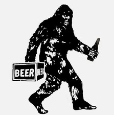 Funny Bigfoot With Beer 3" Sticker Label Card Gift Craft Journal Scrapbook