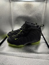 Nike Little Posite One GS Black Volt HF0977 001-Kids Green Foamposite-size 2Y
