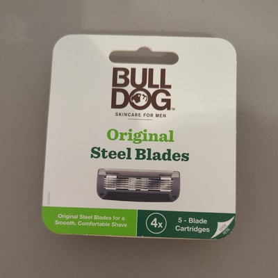 4x BullDog Skincare Steel Blade Razor Blade Cartridges (5 blade)
